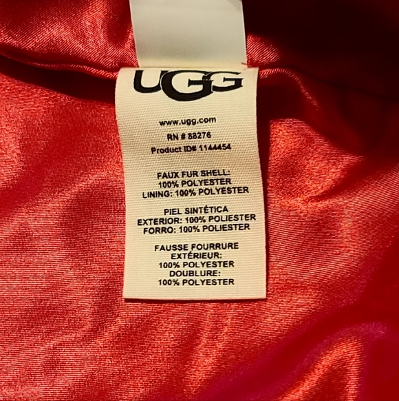 Women's XL, UGG Gertrude Teddy Hot Pink Sherpa Jacket - Picture 6 of 8